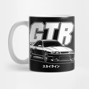 Skyline R33 GT-R White Print Mug